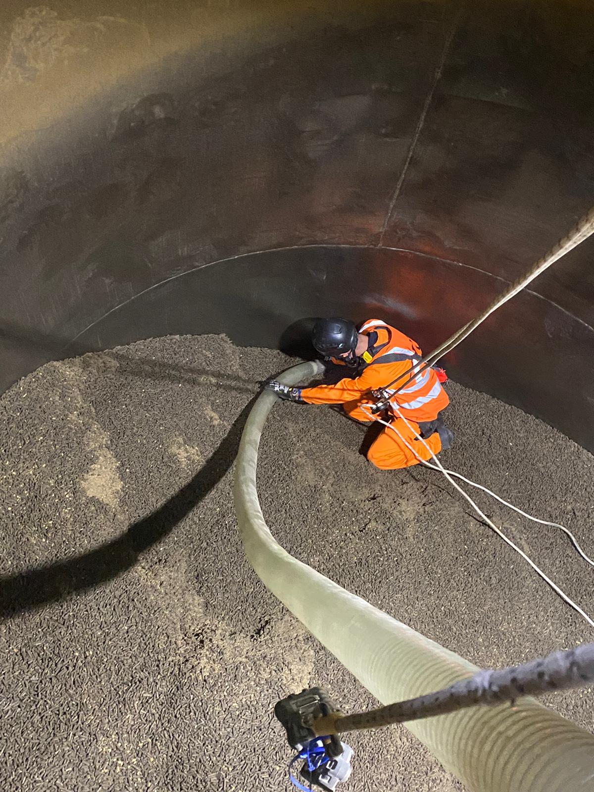 silo evacuation in progress